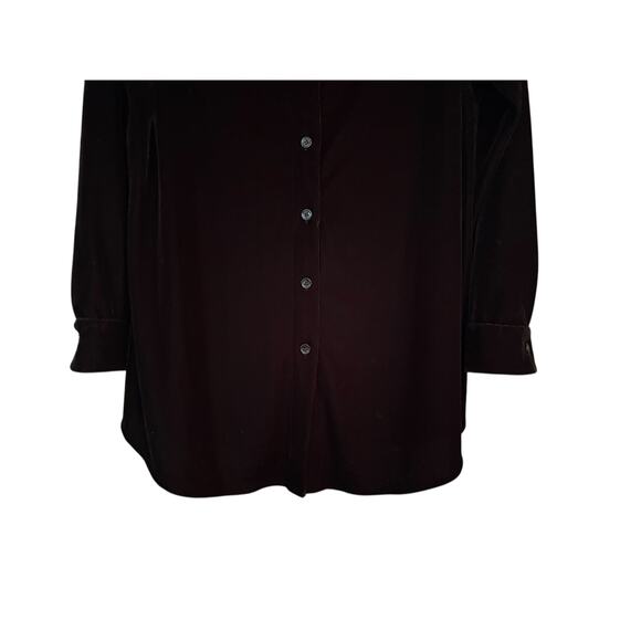 Soft Surroundings Black Velvet Blouse Long Sleeve M WhimsyGoth Steampunk Holiday - Picture 2 of 9